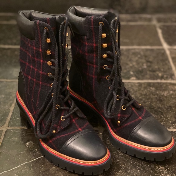 Tory Burch Blue Miller Lug Sole Bootie - Picture 8 of 11